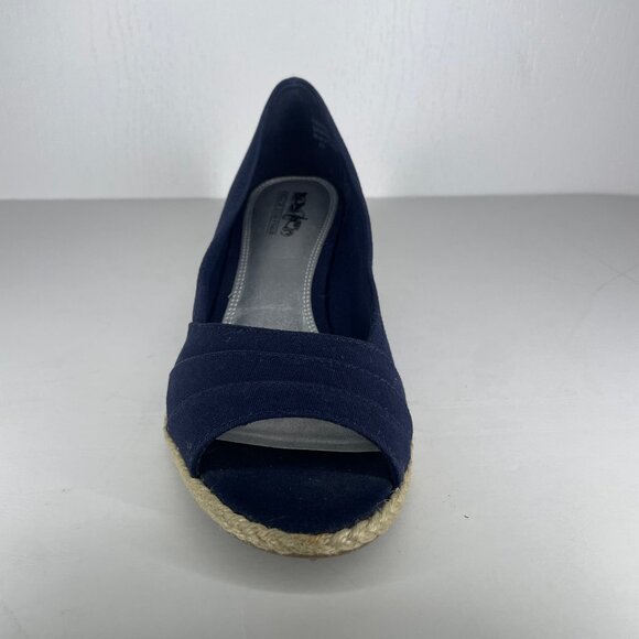 Coach and Four Women's Espadrilles Black Open Toe Wedge Sandals Sz 8.5 Casual - Picture 6 of 8